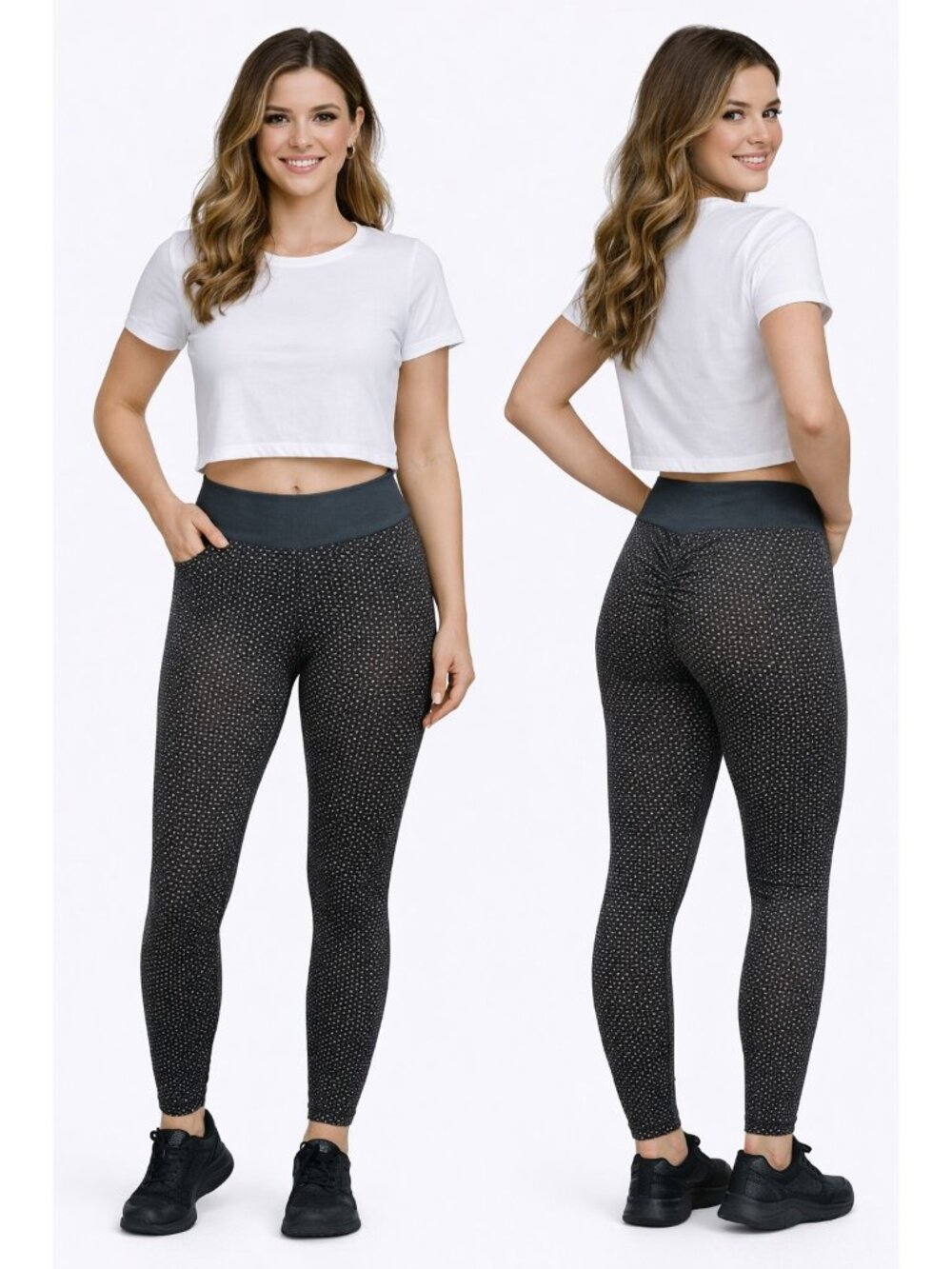 Unbranded Leggings Women Size XL Black 7/8 High Rise Waistband Yoga